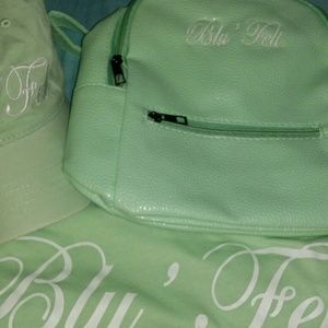 Blu'Felt hat, tee and backpack purse package deal